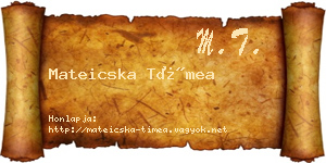 Mateicska Tímea névjegykártya
